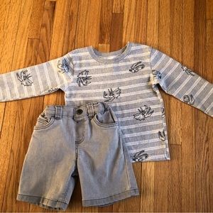 Boys 3T garanimals shorts and long sleeved top